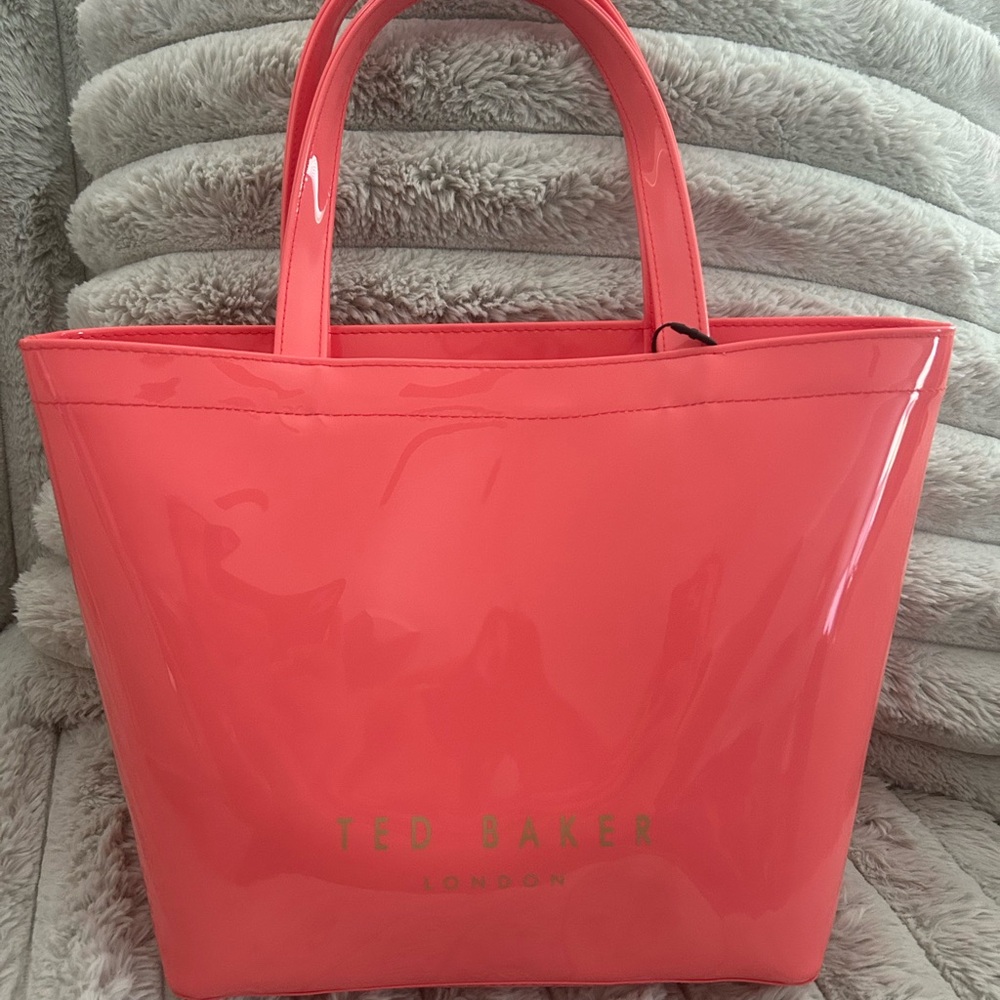🧡🤎Ted Baker Pink/salmon Tote Bag - Picture 2 of 4